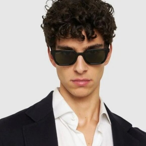 BRAND NEW Gucci GG1539S 001 Black Grey Unisex Rectangle Sunglasses GG 1539S - Picture 8 of 10